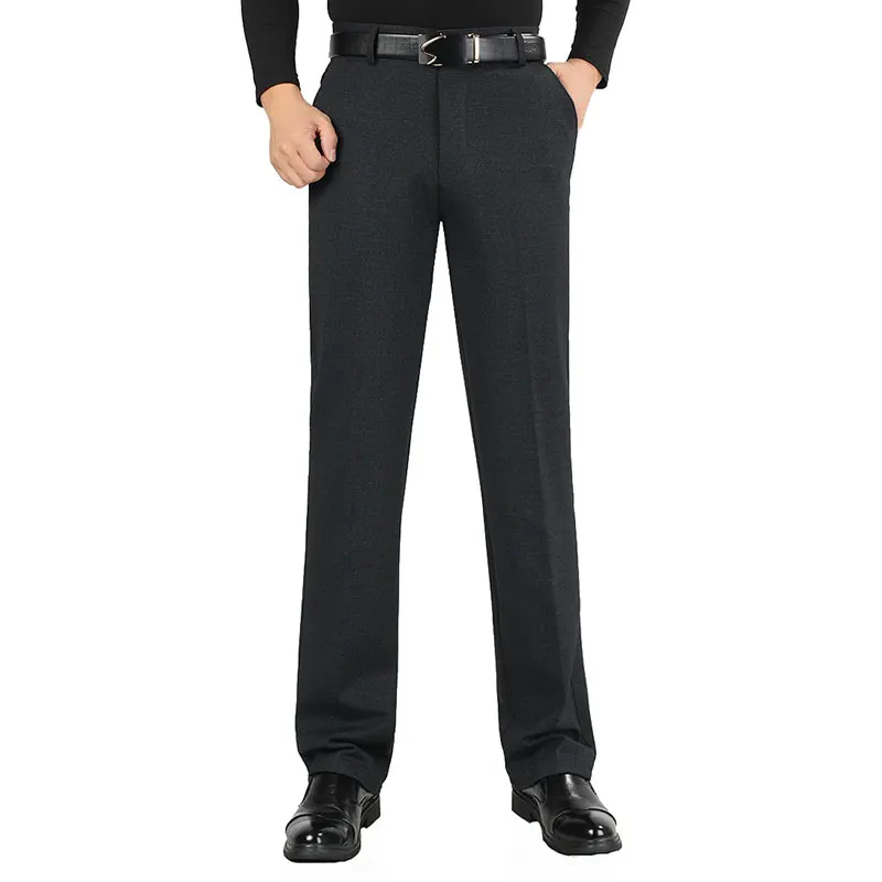 Новые Модные Высокое качество Мужские штаны из хлопка прямые сезон: весна–лето длинные мужской классический повседневные деловые брюки
