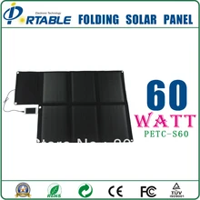 60 watt solar poower charger for car battery and laptop