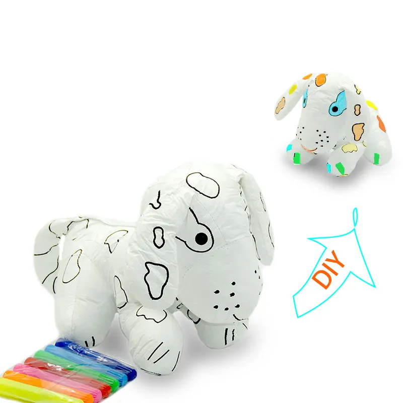 Creative Color Educational Kids Toys DIY Painting Animals Dog Stuffed