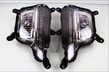 

eOsuns LED DRL daytime running light + fog lamp for Kia K2 Rio 2014-015, top quality, 2pcs