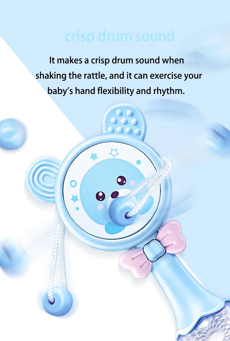 matern'ella Muti-function Baby Rattle& Teether Toys Intelligence Hand Bell Rattle Educational Bell Music Learning Toys Gifts