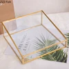 European Style Polygonal Vintage Copper Side Glass Jewelry Cosmetic Storage Box Jewelry Display and Storage 1