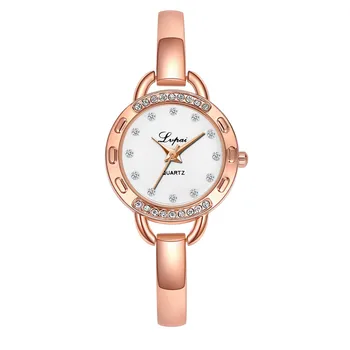 

LVPAI Fashion Women watches Simple Alloy Strap Ladies Bracelet Watch Dial Dial Small And Exquisite Crystal students Wrist Watch