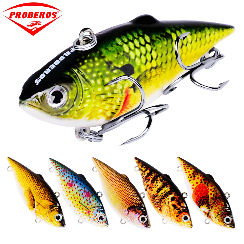 

6PC Top Quality New design Painting Fishing lures 2.5"/8.64g Vib Pencil Bait 6 color Crankbait Fishing Tackle