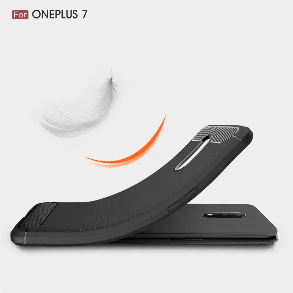 OnePlus 7 чехол для телефона Pro Чехол антиударная щетка из углеродного волокна Мягкий