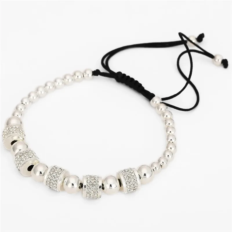 NADEEM Fashion Gold Color Full CZ Charm Anil Arjandas Bracelet Micro Pave Setting Czech Braiding Men Women Macrame Bead Bracelet
