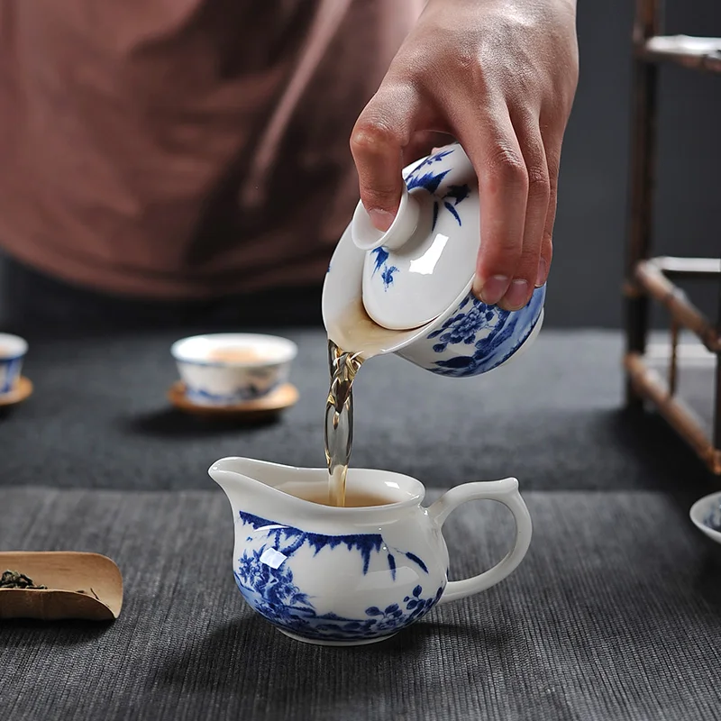 Китайский стиль Jingdezhen Крышка чайника bowlKung Fu чайный набор Pu'er чайная чашка труба чайные аксессуары маленькая чайная чаша чайные чашки