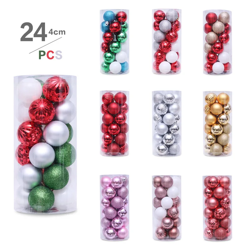 

Christmas balls 24pcs Xmas Tree decoration balls 4cm Shiny Wedding Ornament Party balls Polystyrene Baubles 10 colors