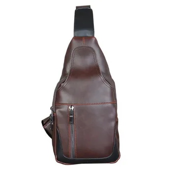 

2019 New Men Chest Bags Shoulder Messenger Bags PU Leather Vintage Zipper Soft Crossbody Bag Chest Bag For Men