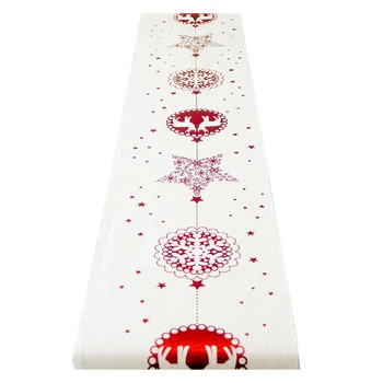 

1pc Christmas Table Runner Tablecloth Overlay Rectangular Polyester Washable Table Runner Table Cloth Festive Decorative Party