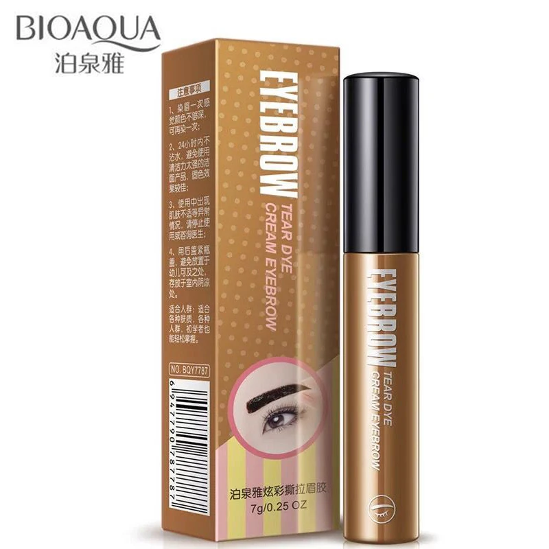 

BIOAQUA Waterproof Peel Off Eyebrow Gel Black Brown Eye Brow Tattoo Tint Dye Makeup 72 Hours Long Lasting Mascara Cream 7ml