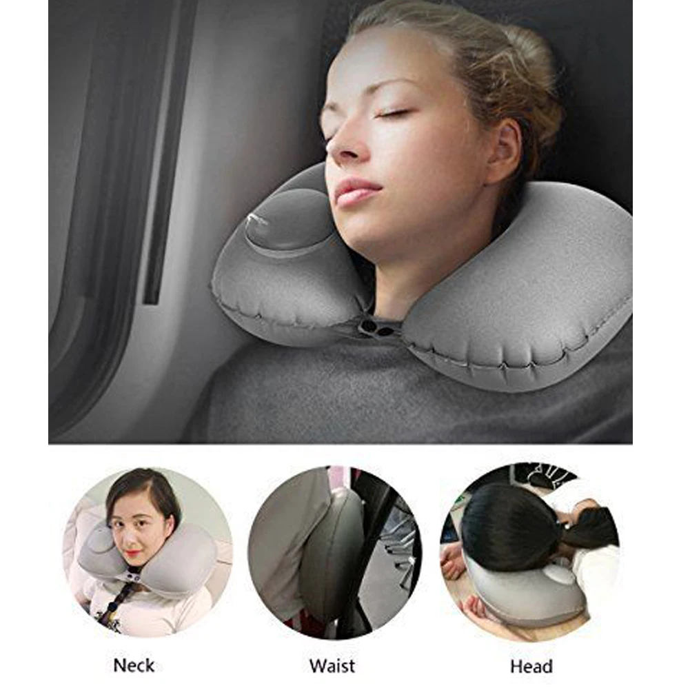 Надувные U-Форма подушка для шеи мягкий подголовник автомобиля сна подушки офис Портативный подушка