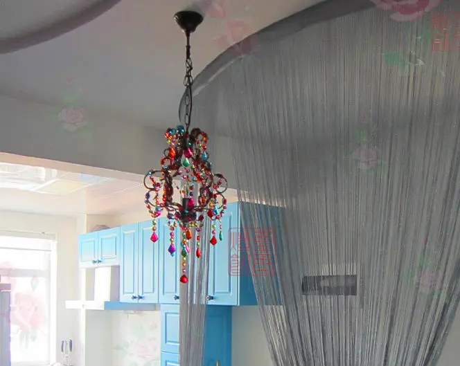 Bohemian Style Hand Woven Acrylic Multicolored Plastic Beads Balcony Bohemian Style Hand Woven Acrylic Multicolored Plastic Beads Balcony Aisle Corridor E14 Pendant Light Bedroom Dining Room In Lights From