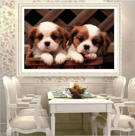 

5D Diamond Painting Cross Stitch Pattern 5D Diamond Embroidery lovely dog Mosaic Resin Full Drill Home Decor DIY Painting