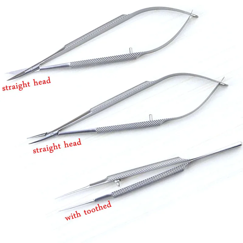 

18cm ophthalmic microsurgical instruments Needle Holder Micro scissors Tweezers hand surgery three of equipment Package