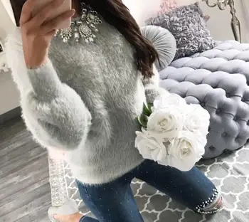 

New Winter Casual Sweater Women Long Sleeve Loose Pullovers Sweater Coat SM846