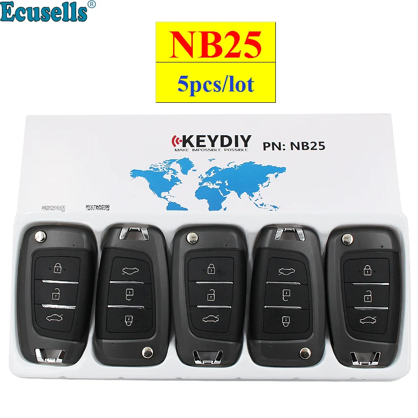 

5pcs/lot KEYDIY 3 Button Multi-functional Remote Control NB25 NB Series Universal for KD900 URG200 KD-X2 all functions in one