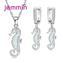 Красивый Белый Огненный Опал Ювелирные наборы ожерелье кулон серьги для женщин Свадебные наборы 925 пробы Серебряные вечерние ювелирные изделия