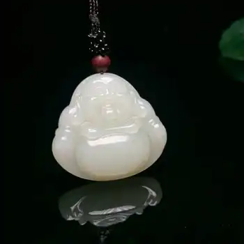 

H34#Hetian jade mouth often open Buddha pendant