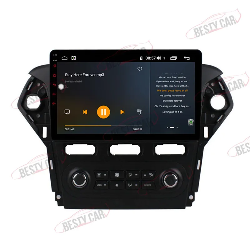 Top 10.1" Android 8.1 Car Multimedia Player Stereo for Ford Mondeo Chia-X 2011 2012 2013 GPS Navigation Head Unit DSP 2.5D+IPS 3
