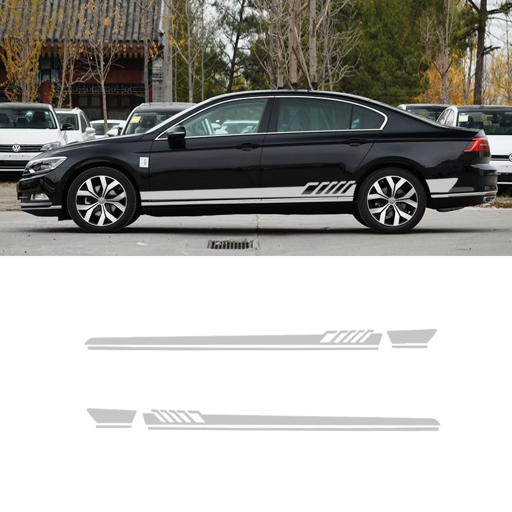 

2PCS Car-Styling Stickers Side Door Reflective Sticker personality For Volkswagen Polo Golf 4 5 6 7 T-Roc Tiguan Passat B6 B7 B8