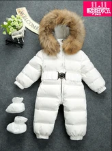 Россия Зима-30 комбинезон дети зима snowsuit 12 М-4 Т Ребенка комбинезон Пуховики теплая целом вниз пальто мальчики девочки Детская одежда