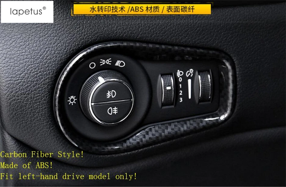 

Lapetus Accessories For Jeep Renegade 2015 2016 2017 2018 2019 Front Head Light Headlight Switches Button Molding Cover Kit Trim