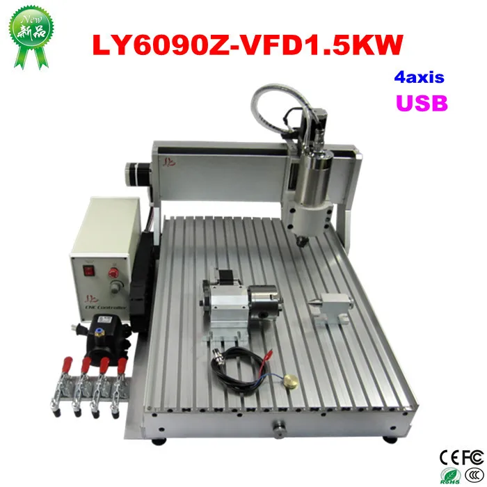 

1.5kw 4axis metal engraver 6090 usb cnc router with Mach3 control