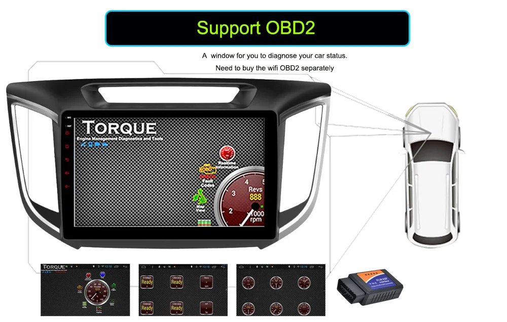 Cheap FUNROVER 2G+32G Android 8.0 car navigation dvd player GPS Navi For HYUNDAI IX25 CRETA gps stereo car multimedia tape recorder FM 9