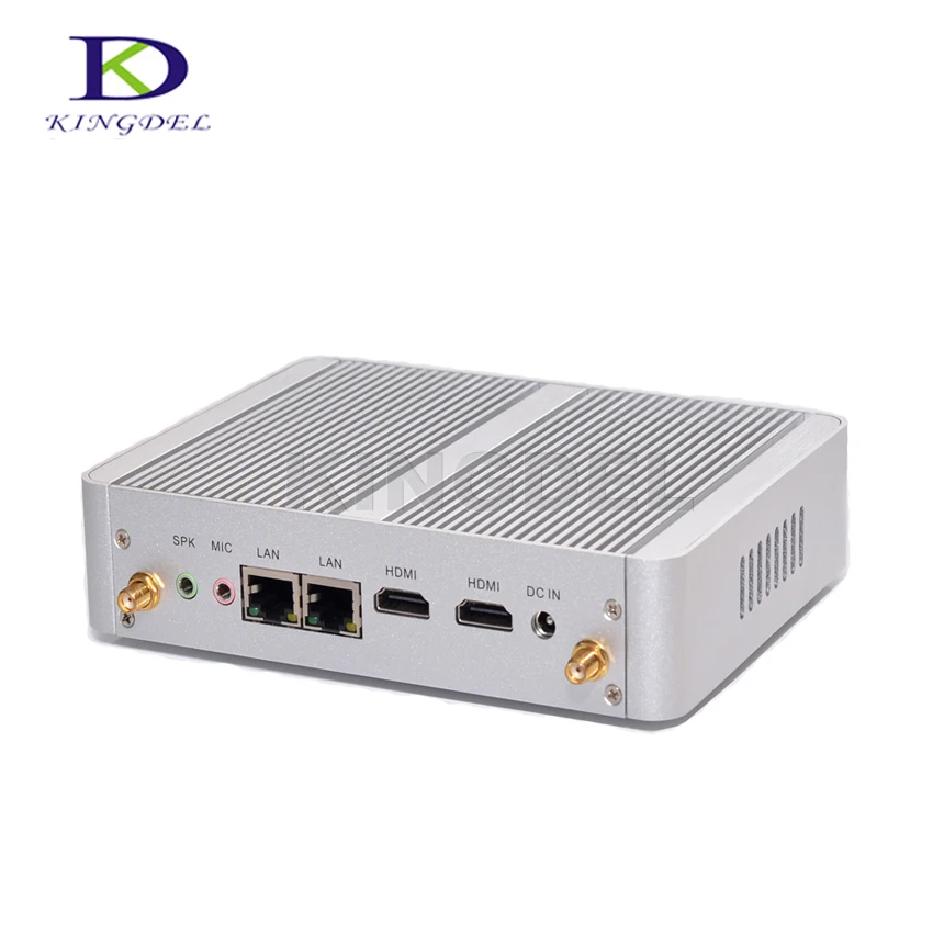 Fanless mini pc Intel Celeron N3150 Quad Core, 2*HDMI, 2*LAN, 4*USB 3.0,300M WIFI,Windows 10