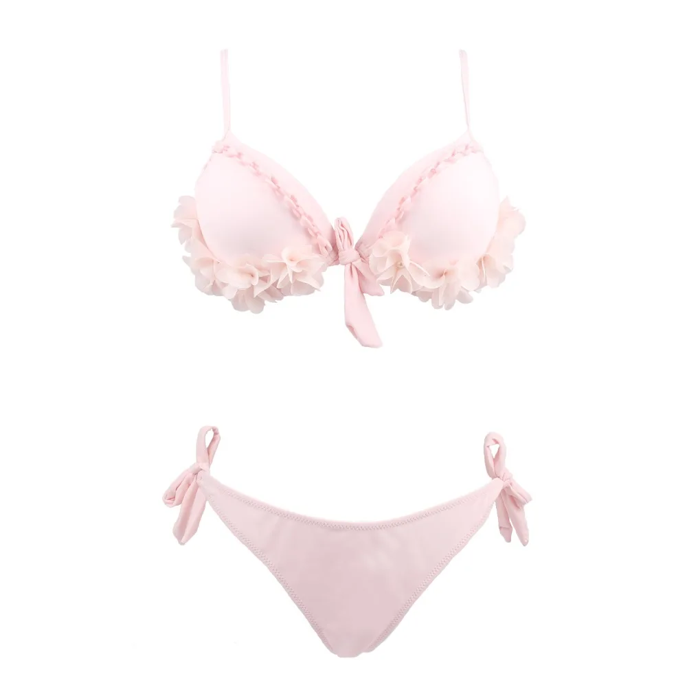 2019 женский розовый цветочный комплект бикини пуш ап|set up|set pinkset women |