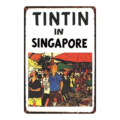 Tintin мультфильм фильм жестяная вывеска Металл Ретро Винтаж Pub кафе домашнее искусство детская комната Настенный декор уникальный подарок куадро DU-2219 - Цвет: DU2214