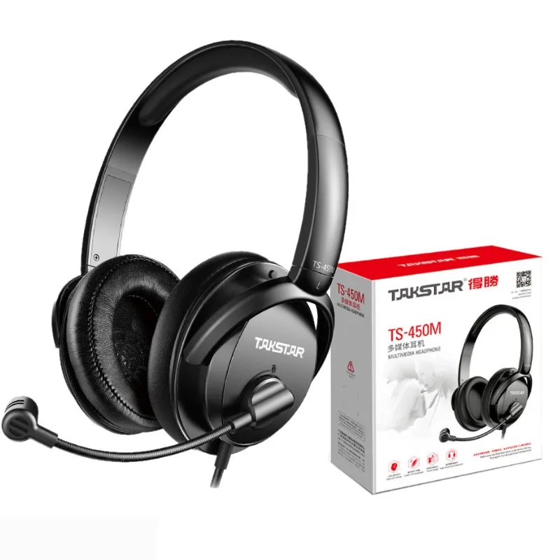 

Takstar TS-450M Multimedia Wired Headphone Gaming Computer Headsets Closed design High sensitivity microphone splitter cable