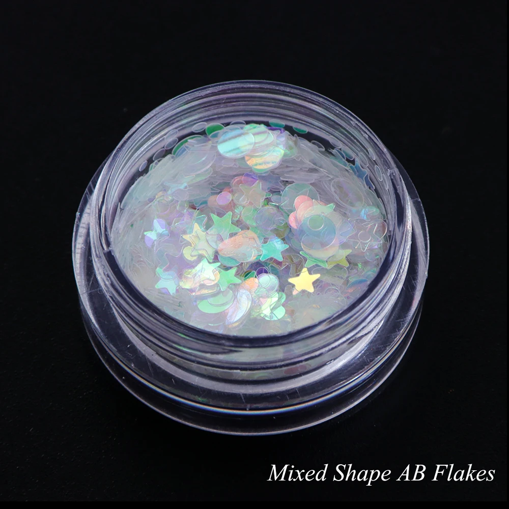 Aurora AB Color Nail Sequins Paillette Mermaid Nail Flakes Glitter Manicure Star Heart Round Slider Art Decor 1 box nail flakes nail glitter nail decoration nail decorations