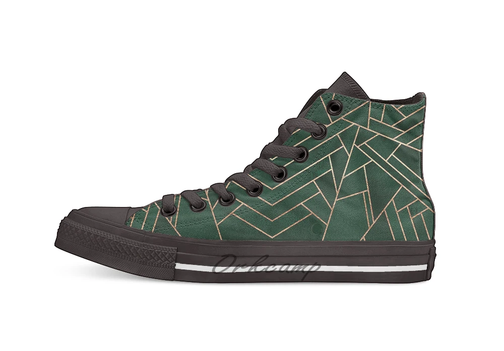 

Emerald Night Dark Novelty Design breathable casual High Top lace-up Canvas shoes sneakers