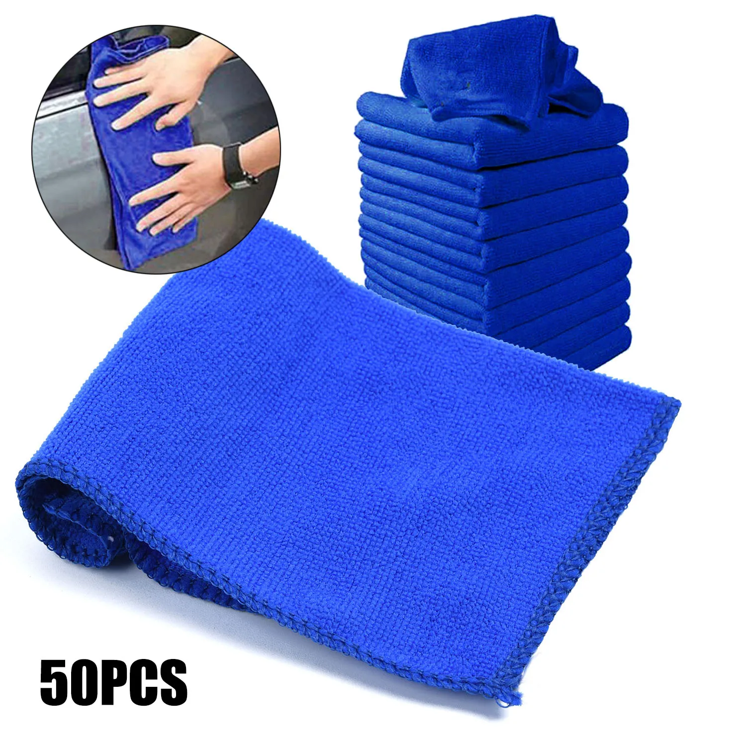 50 Pack Microfiber Cleaning Cloth No-Scratch Rag Car Polishing Detailing Towel