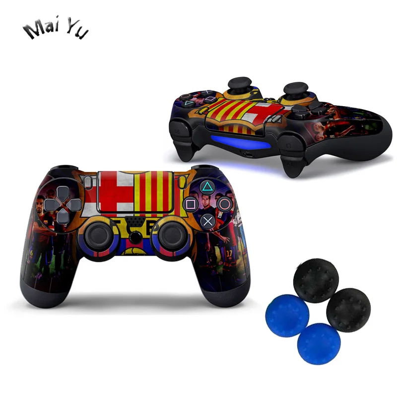 

Professional 2 Pics Games Controller Stickers Barcelona Football with Controllers Cap for Playstation 4 PS4 Pro Game Play 0027