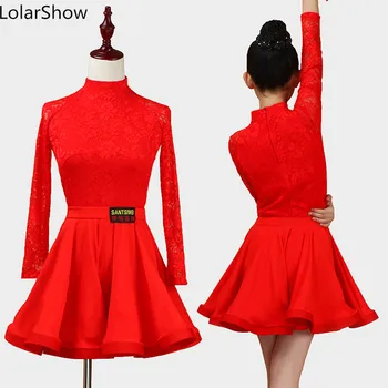 

Kids' Latin Lace Dress Competition Dancing Wear Rumba Samba Dress For Girl