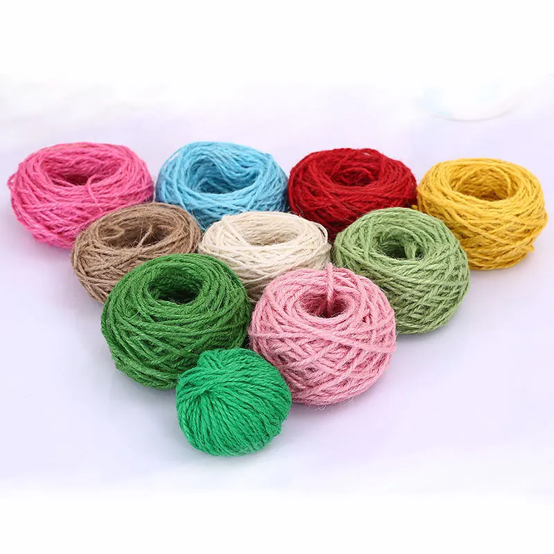 

Wool yarn 1Pcs New Year DIY Party handmade color hemp rope decorative braided hemp rope color tag rope photo wall handmade AB336