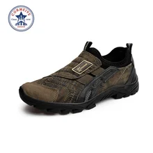 ФОТО The est men hiking shoes outdoor sport shoes casual suede shoes Antiskid athletic men shoes zapatos hombre