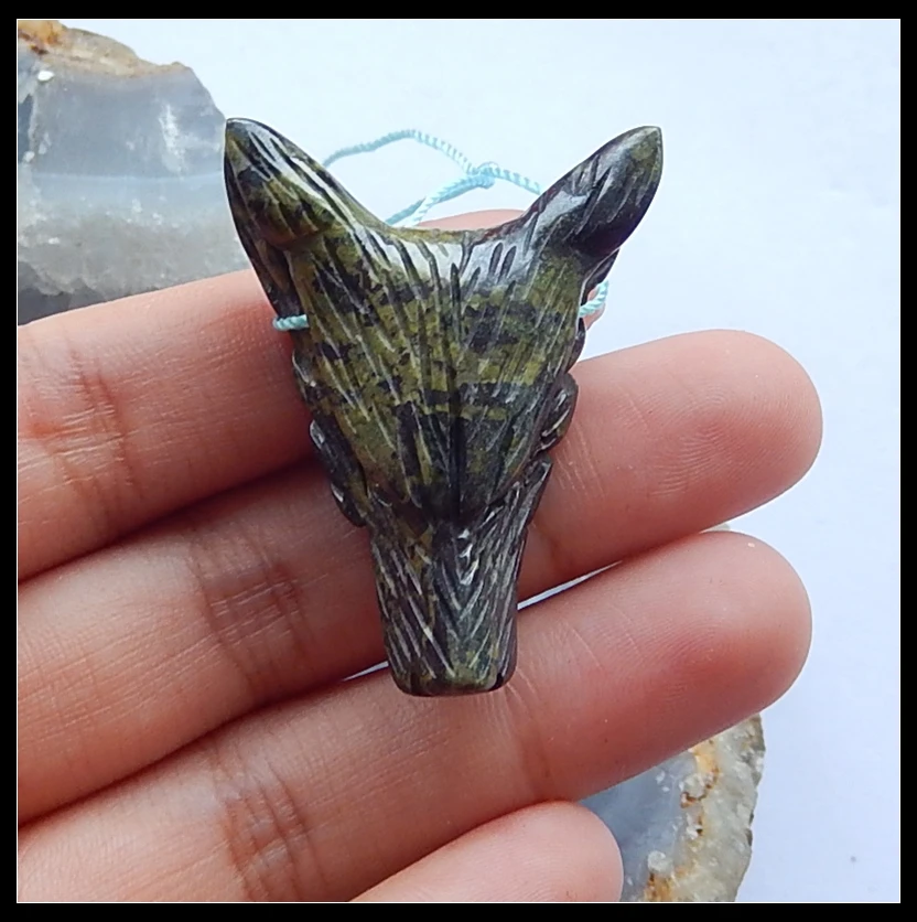 Подвеска с головой волка драконами кровяной яшмой 39x29x11 мм 12 9 г|jewelry accessories|accessories