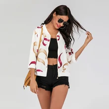 Print bomber jacket women leisure zipper up retro coat spring and summer long sleeve basic plus size short biker jacket female swallow print zipper up jacket