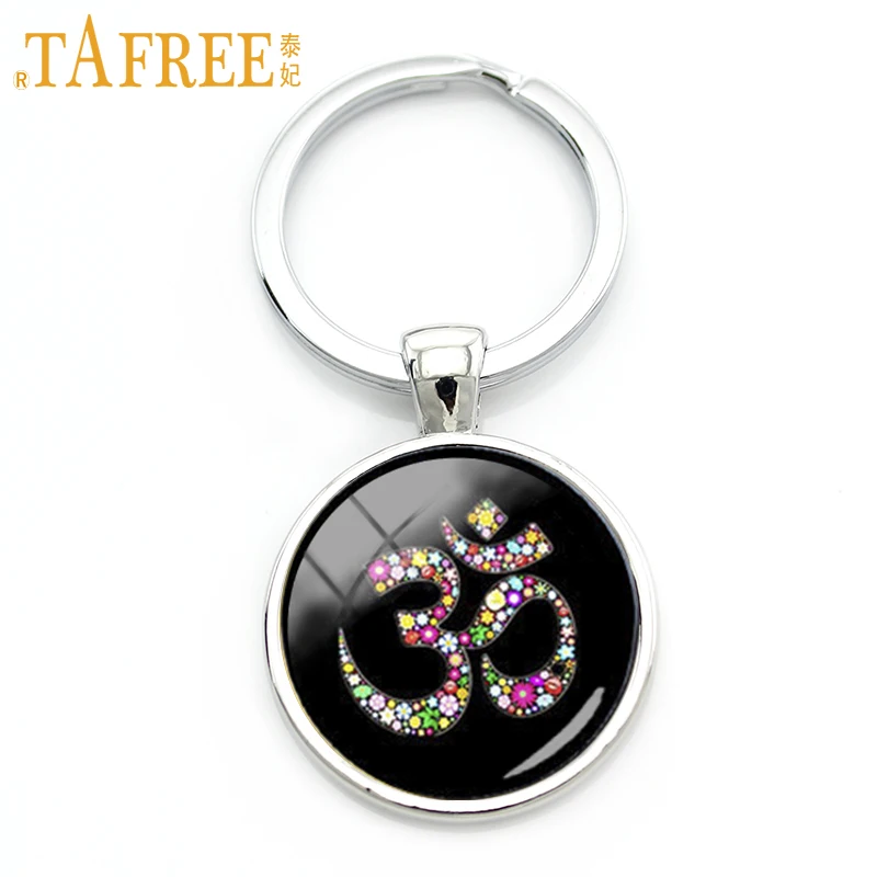 TAFREE Om Ohm Aum Namaste Yoga Symbol key chain charming colorful om logo keychain pretty Indian style women jewelry gift KC481 цена TAFREE Om Ohm Aum Namaste Yoga Symbol key chain charming colorful om logo keychain pretty Indian style women jewelry gift KC481 цены онлайн
