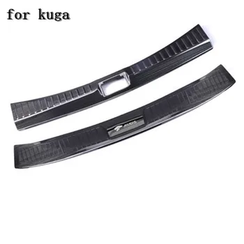 

Car Styling Sticker Stainless Steel Rear Bumper Protector Sill Trunk Tread Plate Trim for ford kuga 2017-2018 Car styling