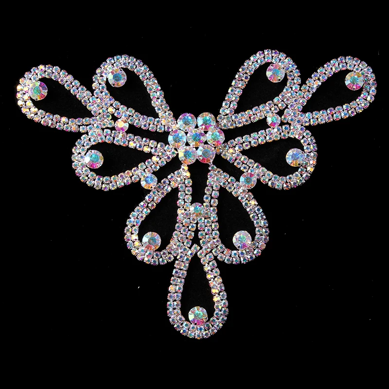 Flower Crystal Rhinestones Appliques for Dress Shoes Hats Trimmings