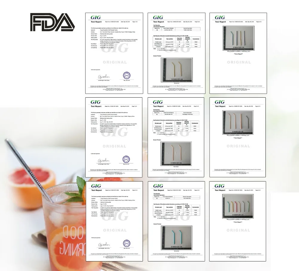 WOWSHINE, FDA, 50 шт./лот, 8 мм x 215 мм, изогнутые, высокое качество, блестящие, розовое золото/черный, нержавеющая сталь, соломинка для питья, не содержит ржавчины