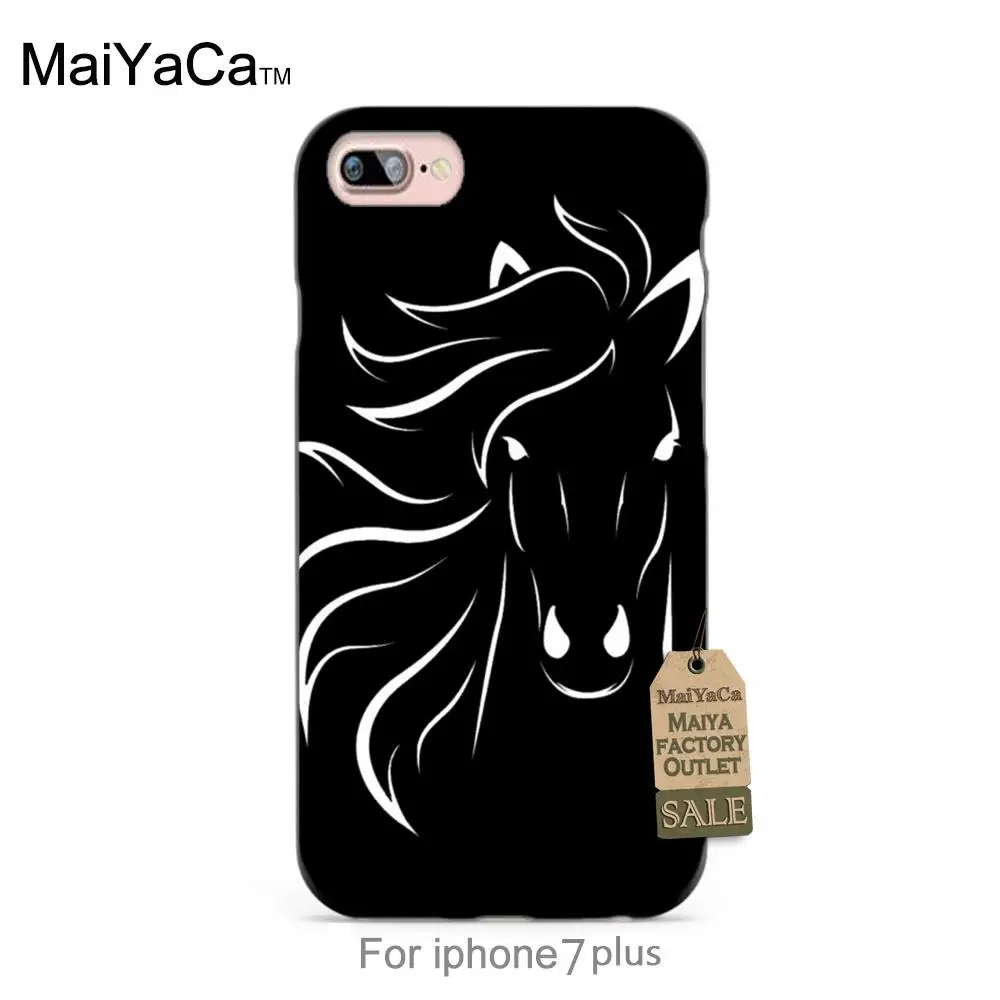 Running black horse black tpu case for iphone 4s 5s 5c 6 6Plus 7 Plus case