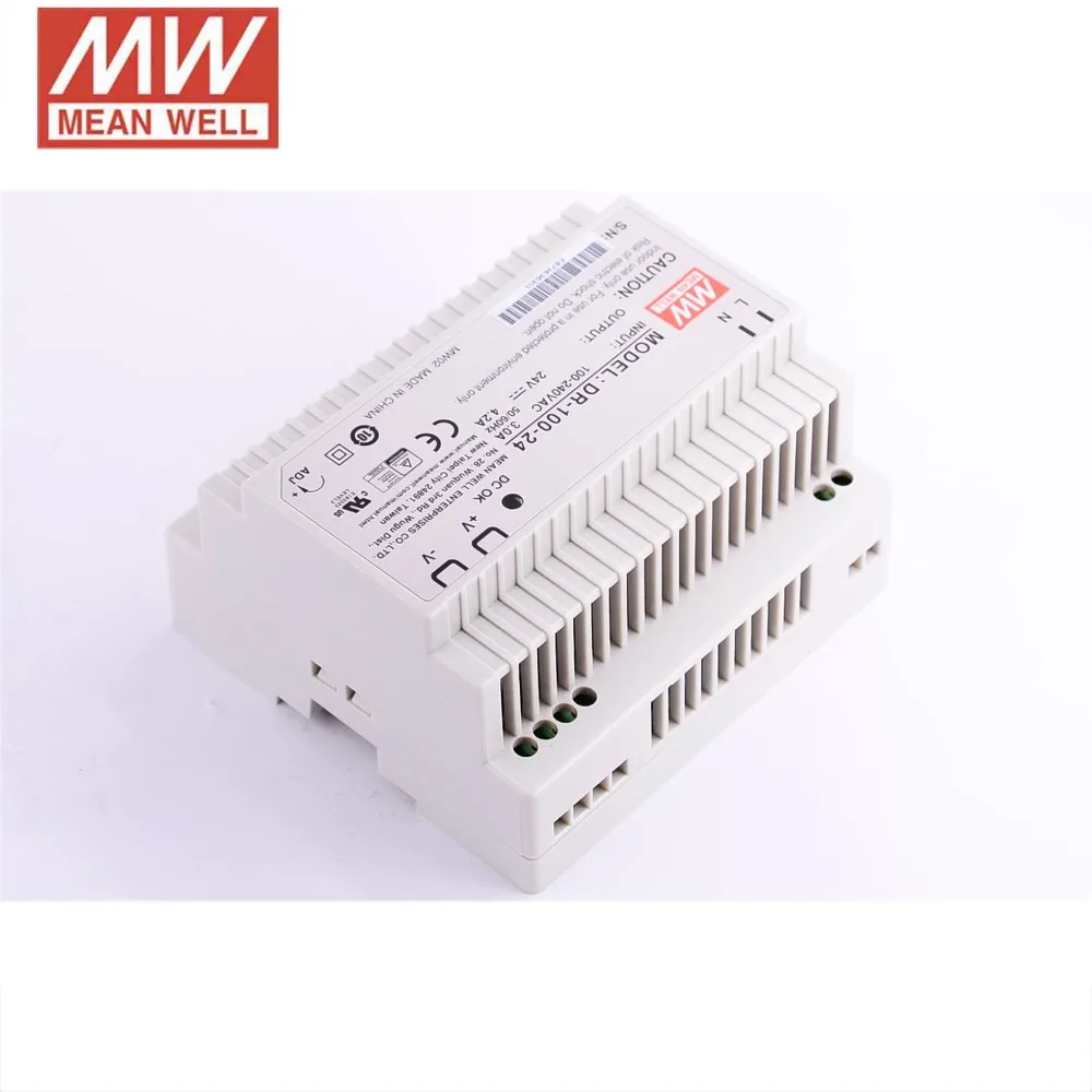 Блок питания 12в Подлинная Meanwell DR-100-12 AC/DC Один Выход 100 Вт 12 В 7.5A Промышленные Din-рейку Питания 12 В импульсный источник Питания Драйвера