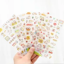 11 Different Style Cute Stickers Kawaii Stickers Scrapbooking Animals Sticker Planners Deco Pvc Diary Sticker for School Supply
