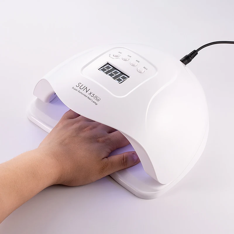 Conduziu a Lâmpada do Unha Plus com Sensor Todos os Gel Profissional Secador x5 Automático Infravermelho Cura Unha Polonês Lâmpada Manicure Ferramentas uv 80w Sun 9 Beleza e saúde